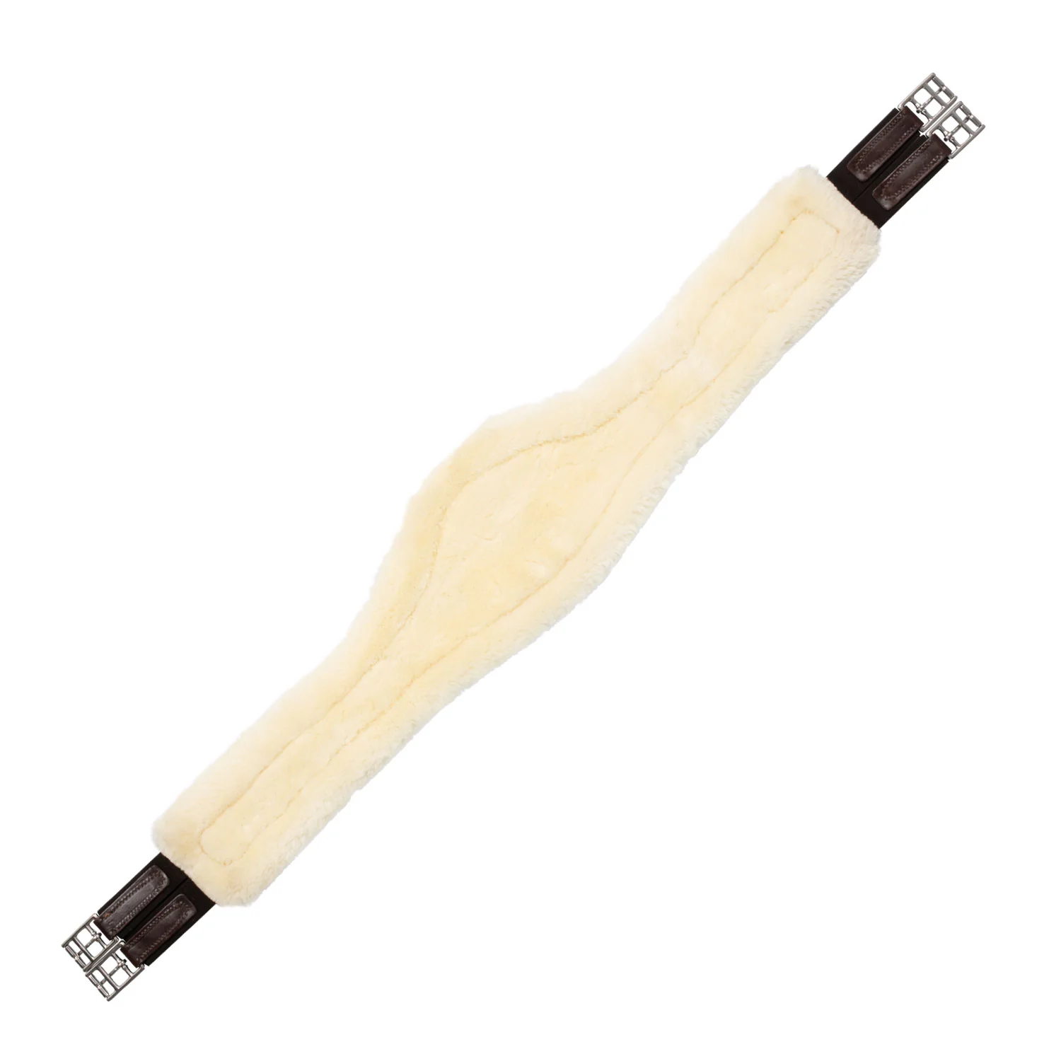 Acavallo Jumping Girth Leather & Removable Faux Sheepskin - Image 2