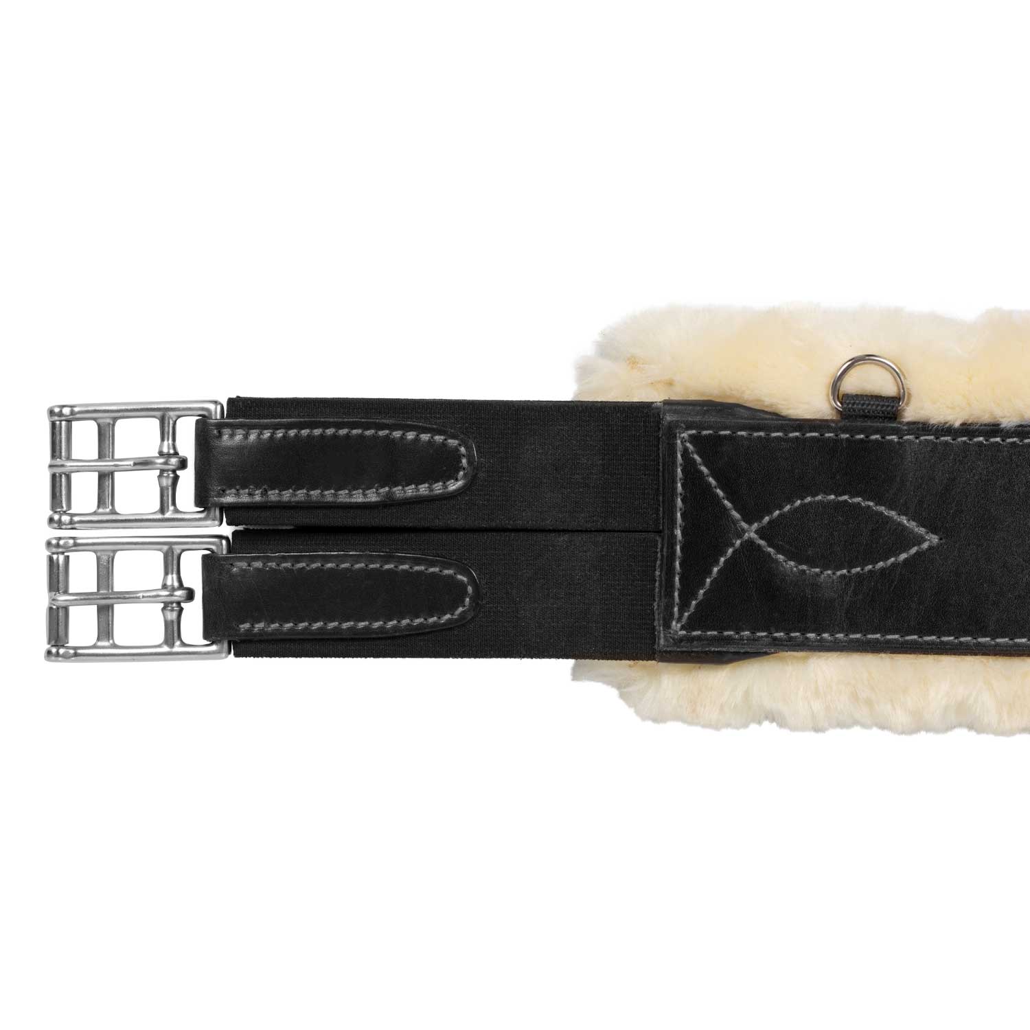 Acavallo Jumping Girth Leather & Removable Faux Sheepskin - Image 9