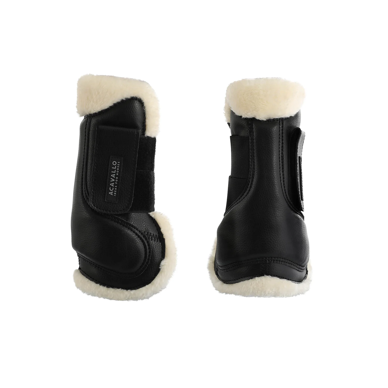 Acavallo Jumping Tendon Boots Faux Sheepskin & Hook-And-Loop Closure - Image 13