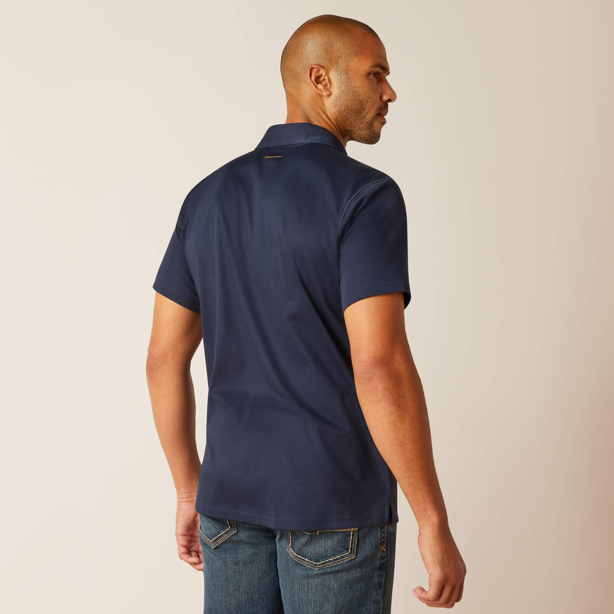 Ariat Men's Rebar Foreman Short Sleeves Polo Shirt - Navy - Image 2
