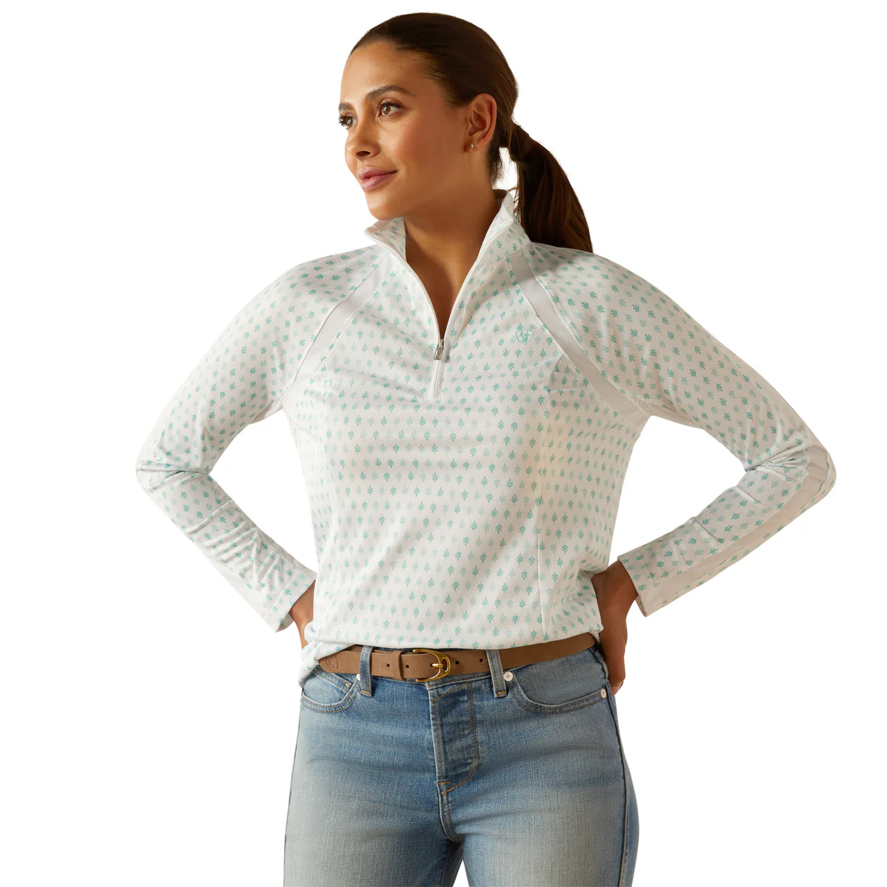Ariat Women's Sunstopper 3.0 1/4 Zip Baselayer - Image 3