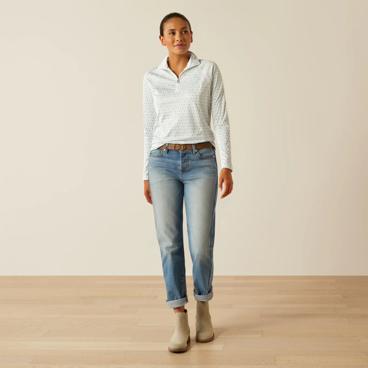 Ariat Women's Sunstopper 3.0 1/4 Zip Baselayer - Image 7