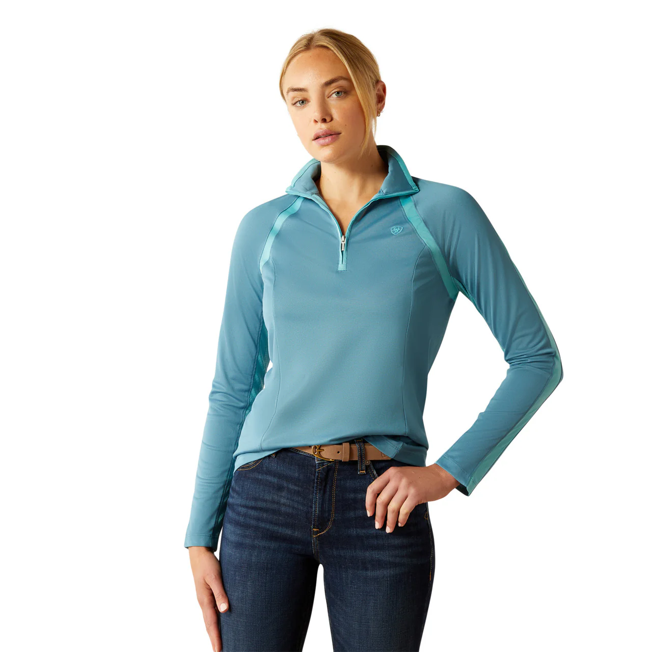 Ariat Women's Sunstopper 3.0 1/4 Zip Baselayer - Image 8