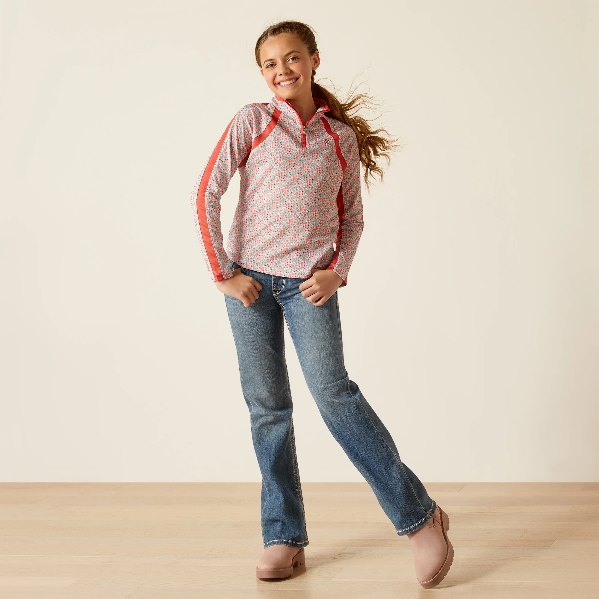Ariat Youth Sunstopper 3.0 1/4 Zip Baselayer - Image 19