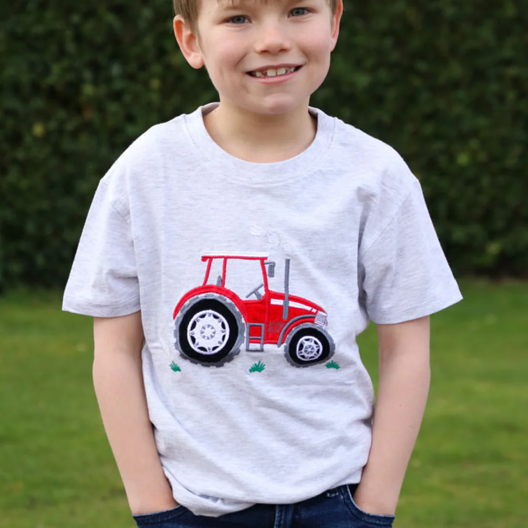 British Country Collection Big Red Tractor Childrens T-Shirt - Image 2