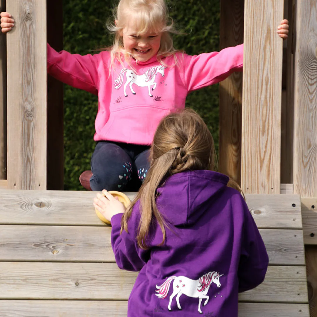 British Country Collection Dancing Unicorn Childs Hoodie - Image 3