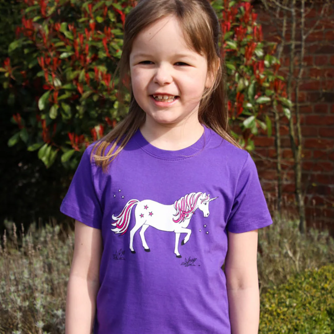 British Country Collection Dancing Unicorn Childs Tee - Image 2