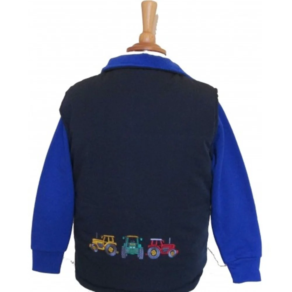 British Country Collection Three Tractors Childrens Gilet - Image 2
