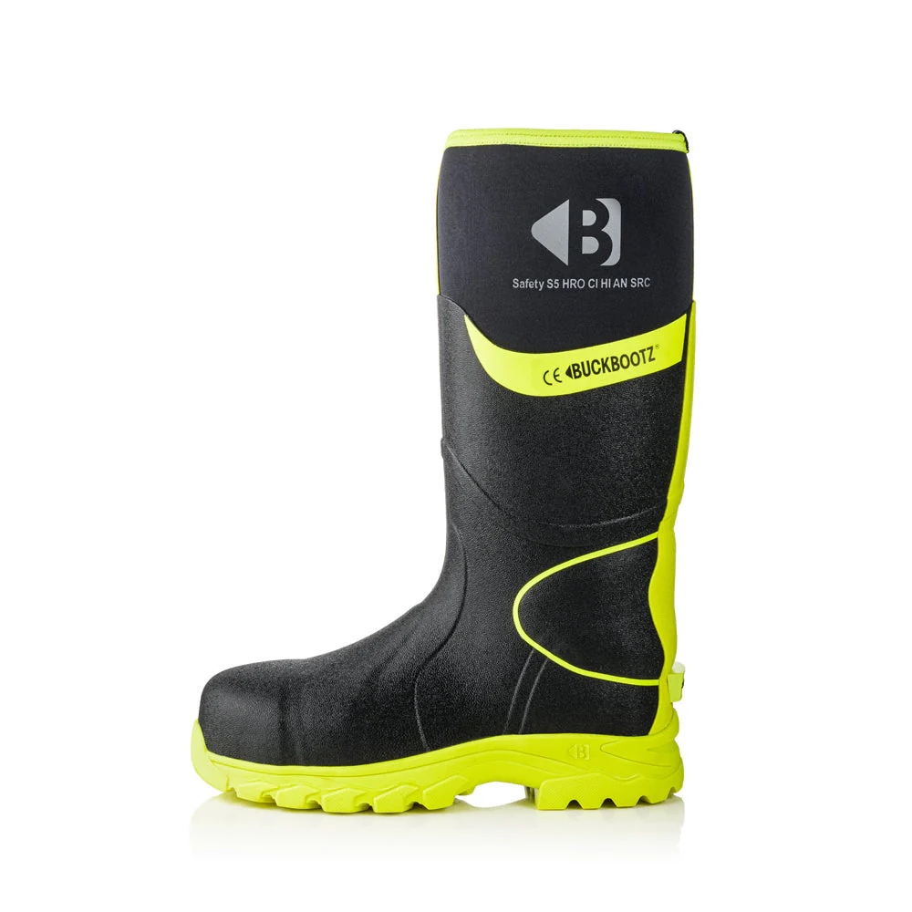 Buckbootz BBZ8000 High Visibility Neoprene/Rubber Safety Wellington Boot - Image 9