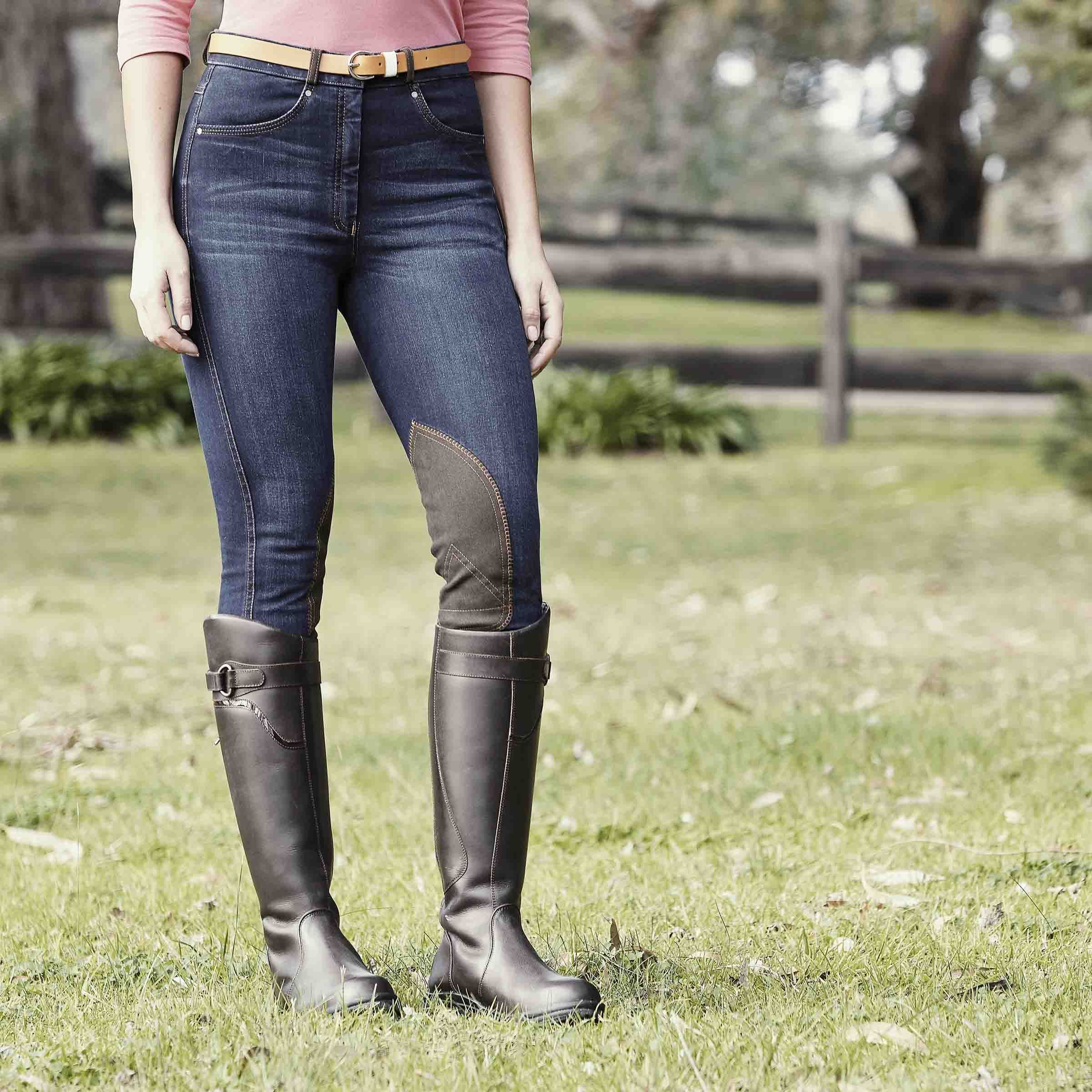 Dublin Shona Knee Patch Ladies Denim Breeches - Image 3