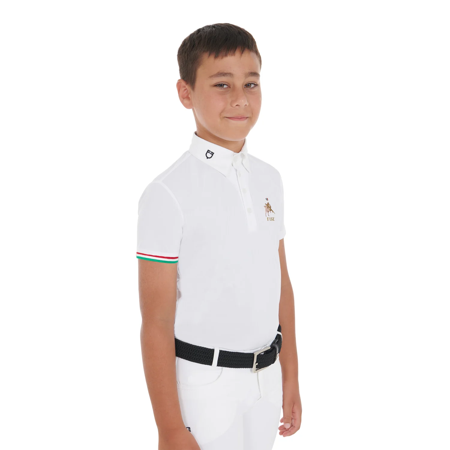 Equestro Boys' Four-Button Competition Polo Shirt Equestro X Fise - Image 2