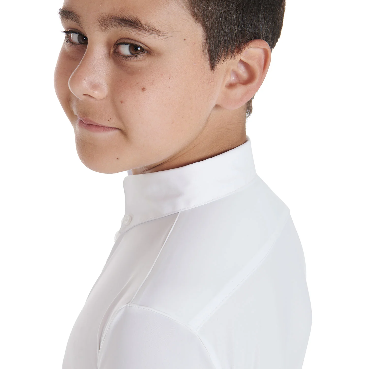 Equestro Boy's Slim Fit Competition Polo Shirt With Three Buttons - Image 2