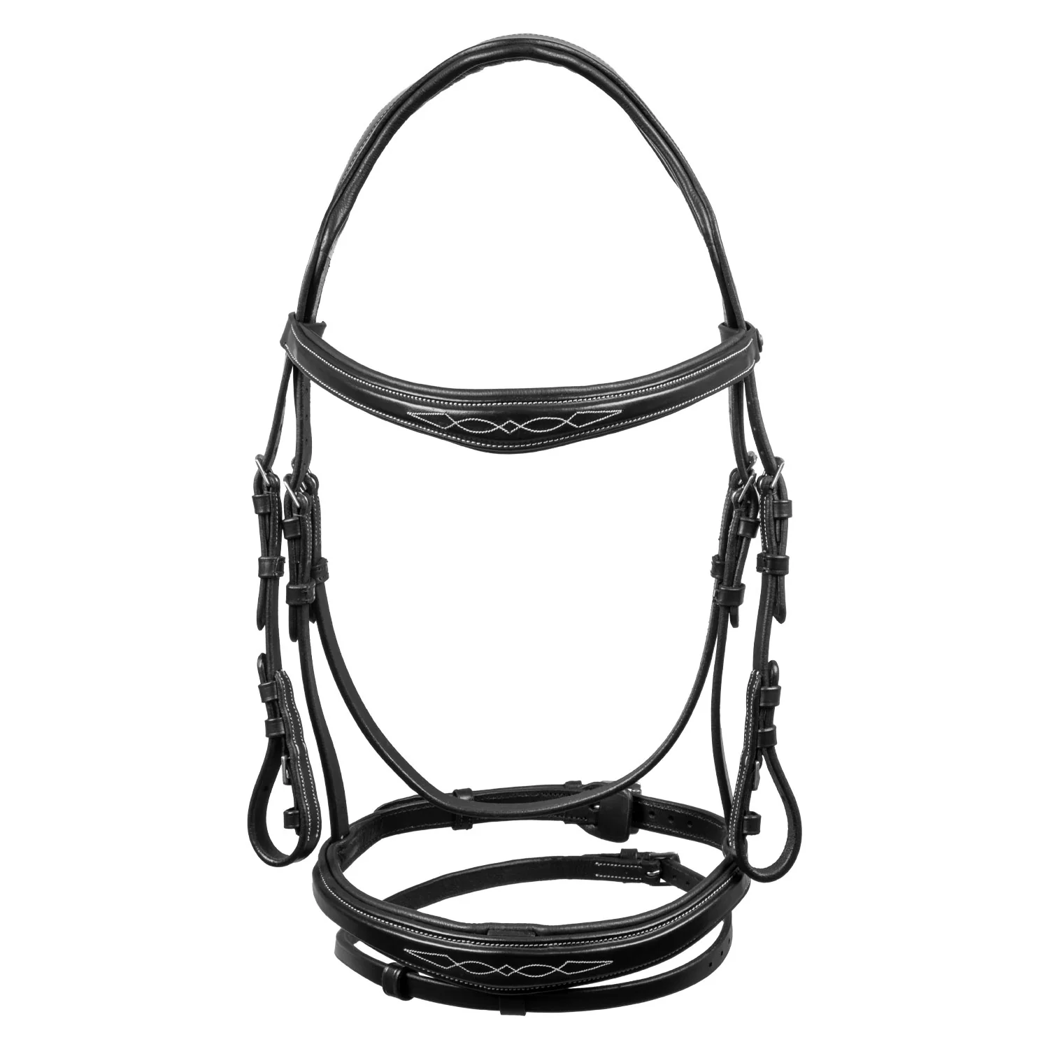 Equestro Bridle In Soft Stitched Leather - Image 2