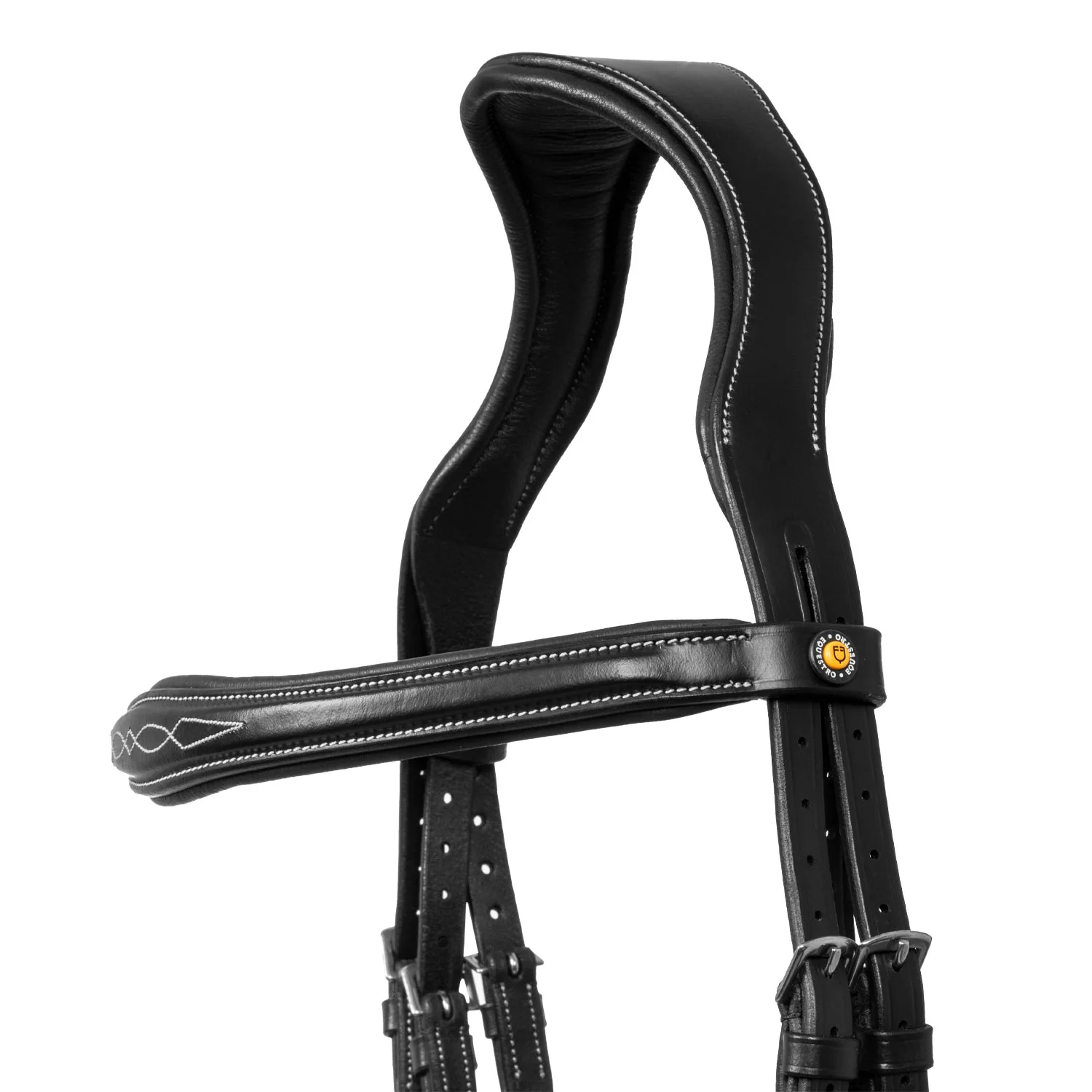 Equestro Bridle In Soft Stitched Leather - Image 4