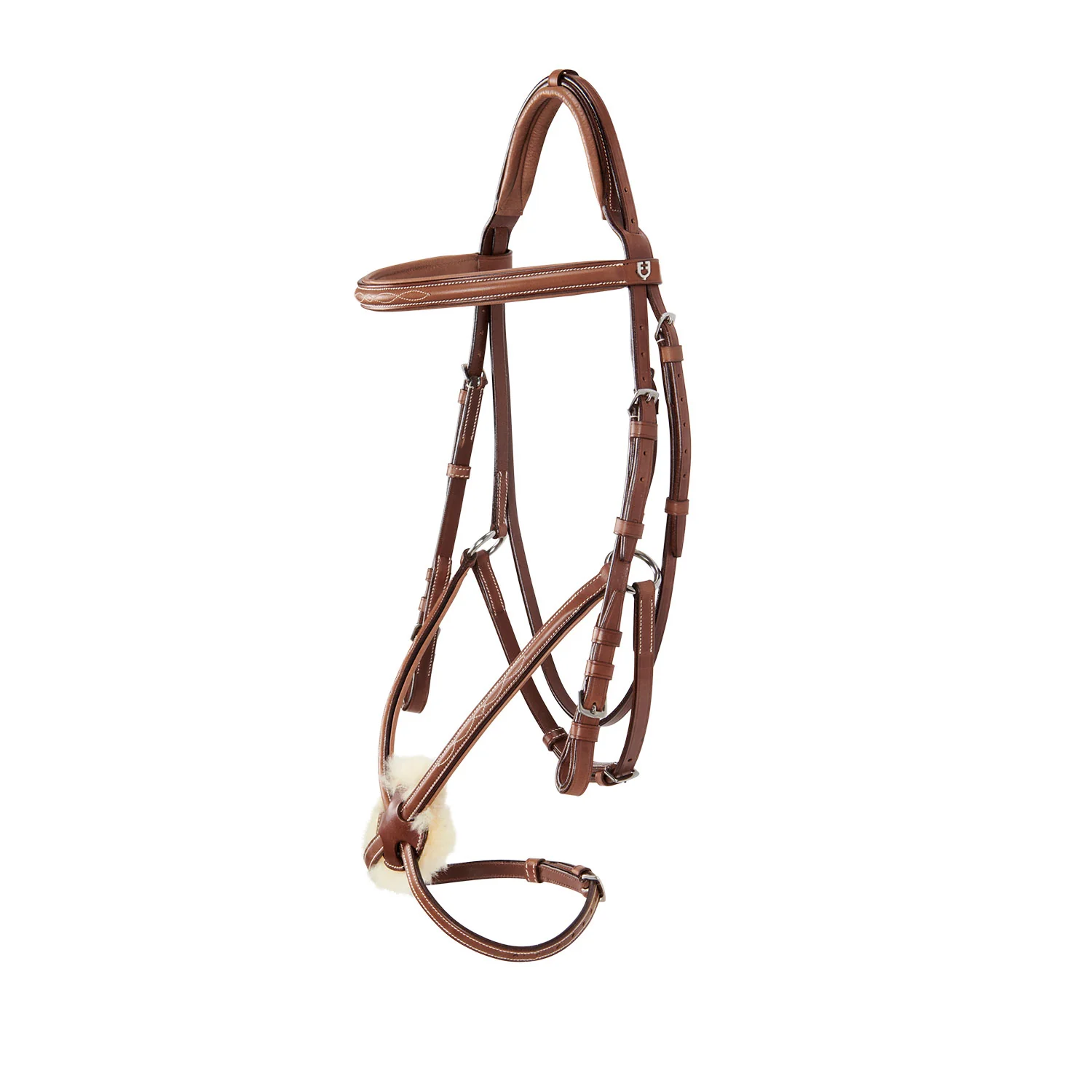 Equestro Bridle With Mexican Noseband And Synthetic Sheepskin - Image 11