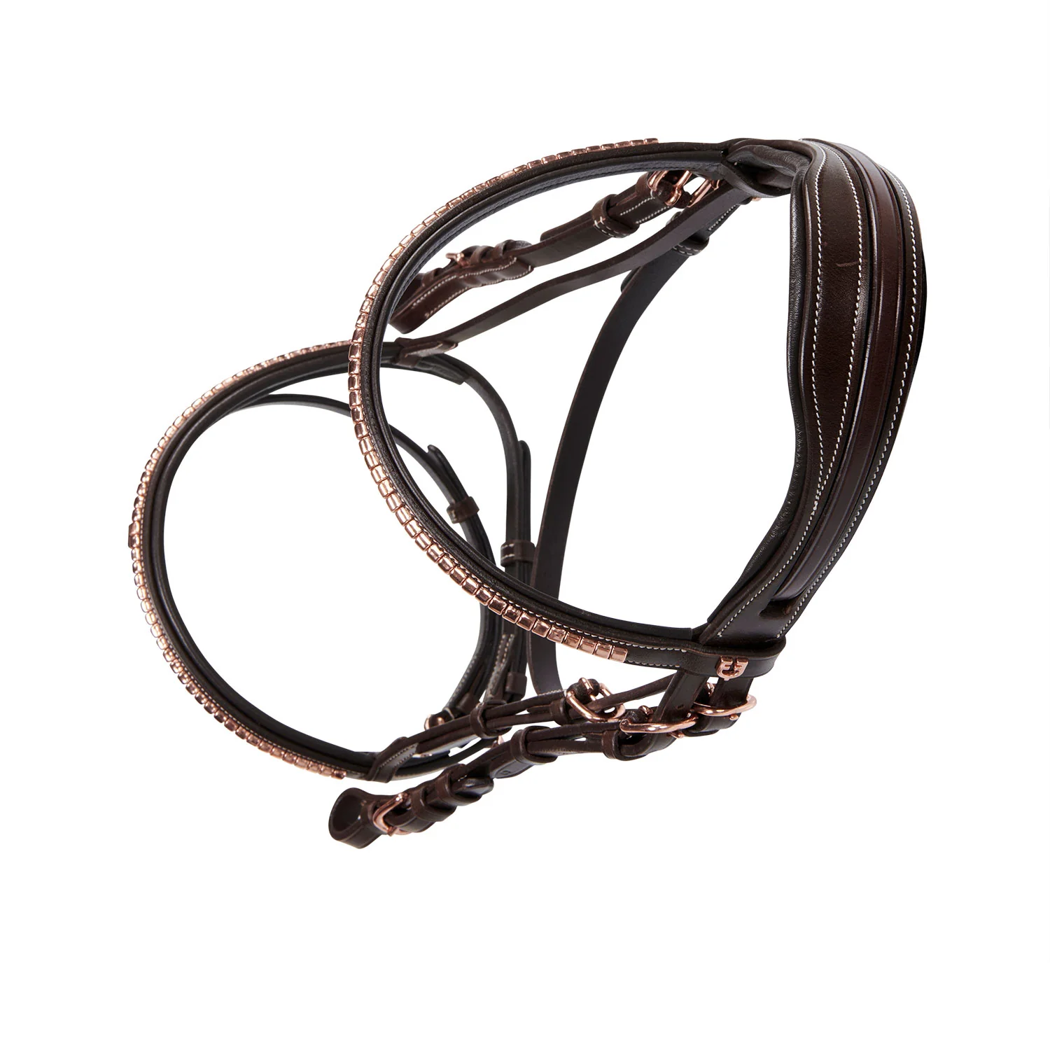 Equestro English Clincher Leather Bridle Colour Rose Gold - Image 13