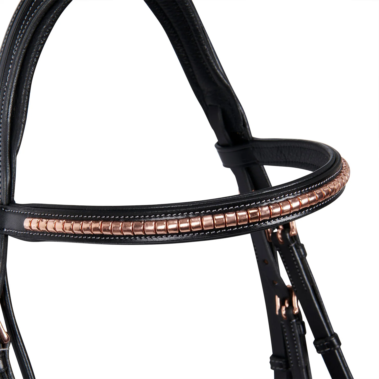 Equestro English Clincher Leather Bridle Colour Rose Gold - Image 4