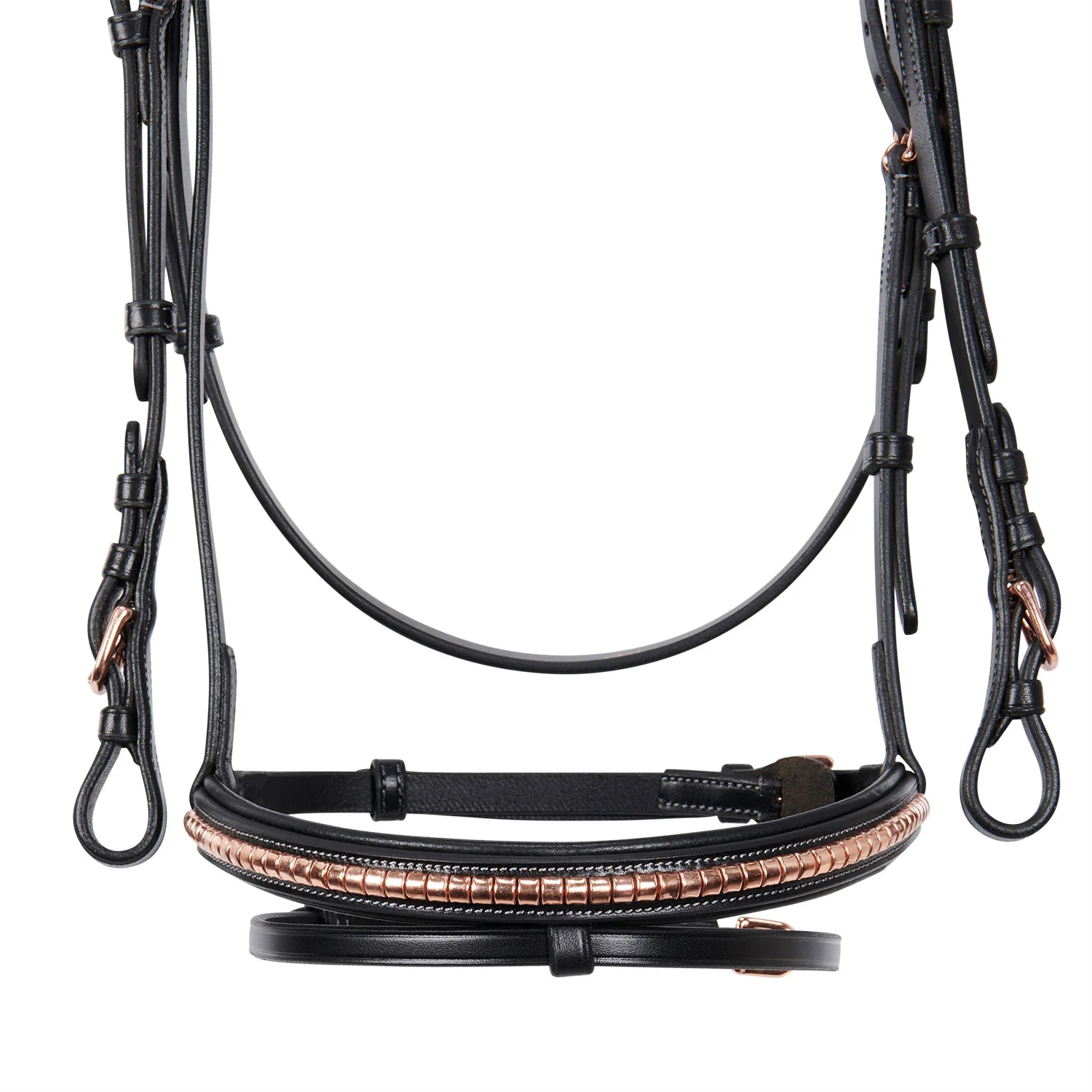 Equestro English Clincher Leather Bridle Colour Rose Gold - Image 5