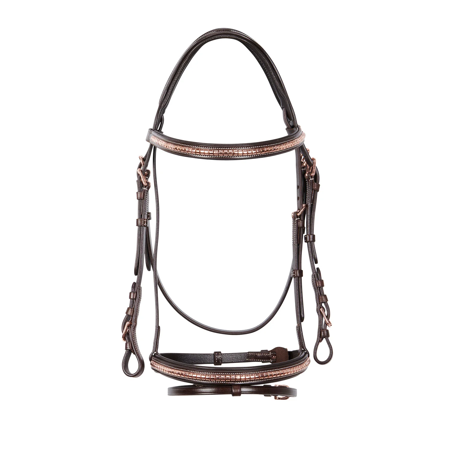 Equestro English Clincher Leather Bridle Colour Rose Gold - Image 9