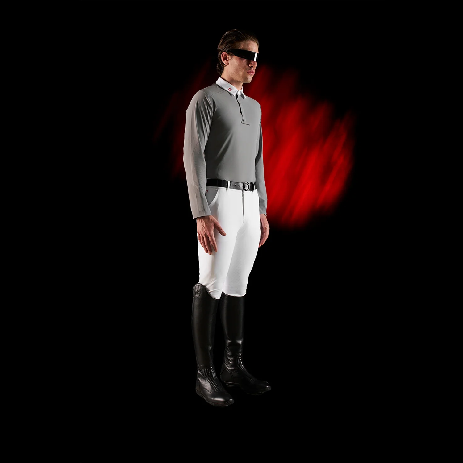 Equestro Equestro Ridertechnology Men's Competition Polo Shirt Long Sleeves And Buttons - Image 25