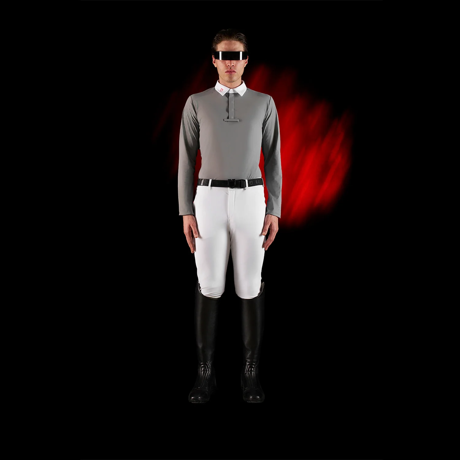 Equestro Equestro Ridertechnology Men's Competition Polo Shirt Long Sleeves And Buttons - Image 26