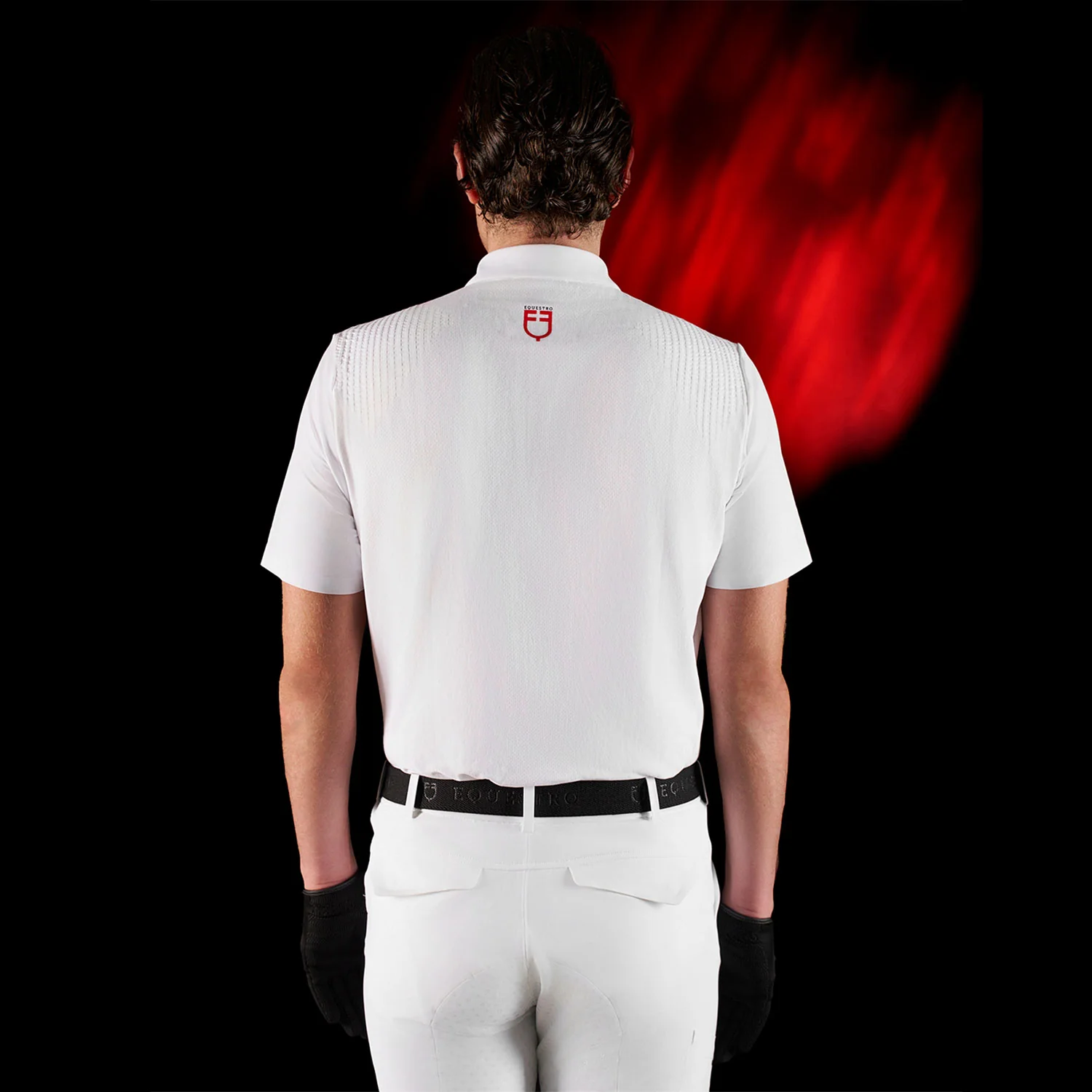 Equestro Equestro Ridertechnology Men's Competition Polo Shirt Short Sleeves And Buttons - Image 13