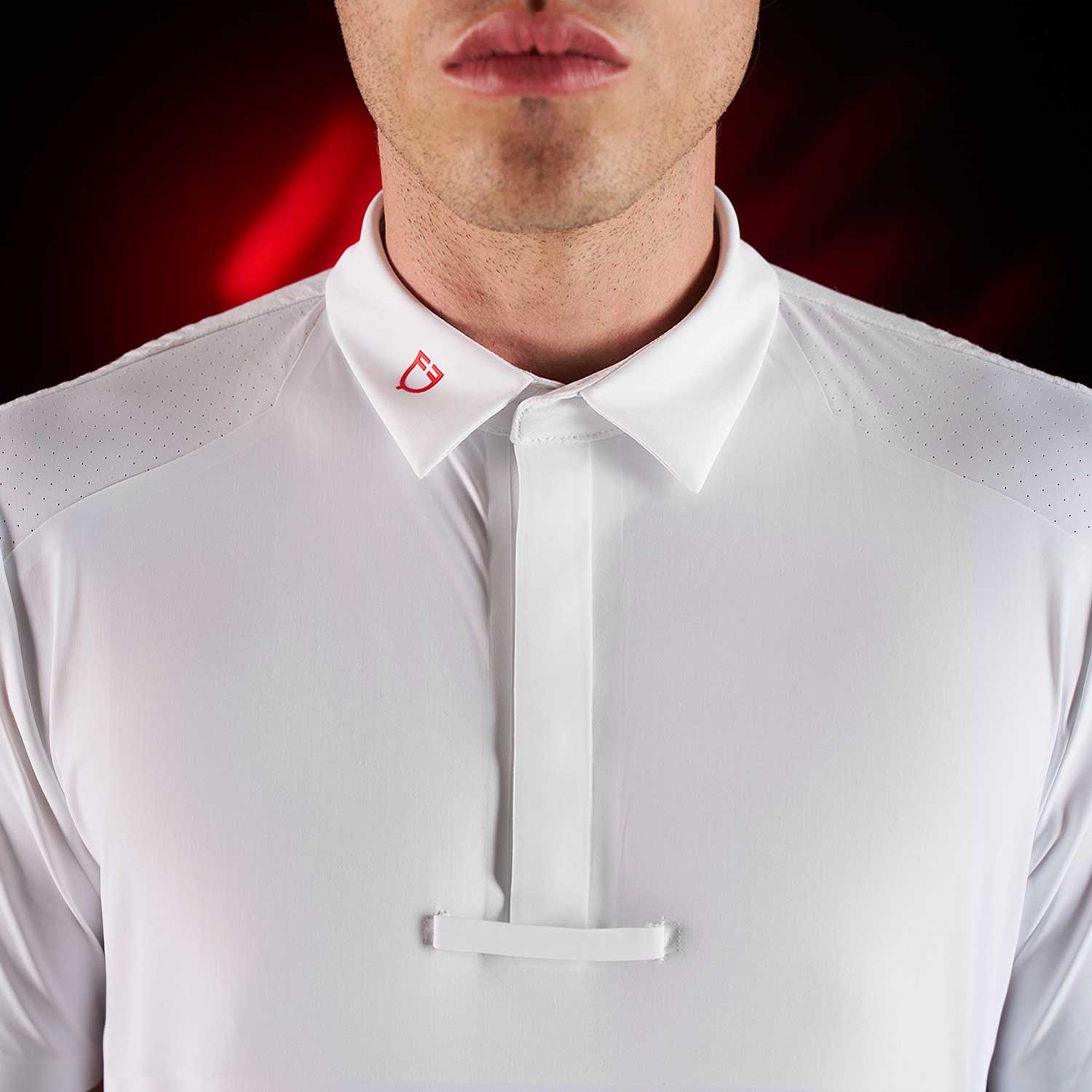 Equestro Equestro Ridertechnology Men's Competition Polo Shirt Short Sleeves And Buttons - Image 14