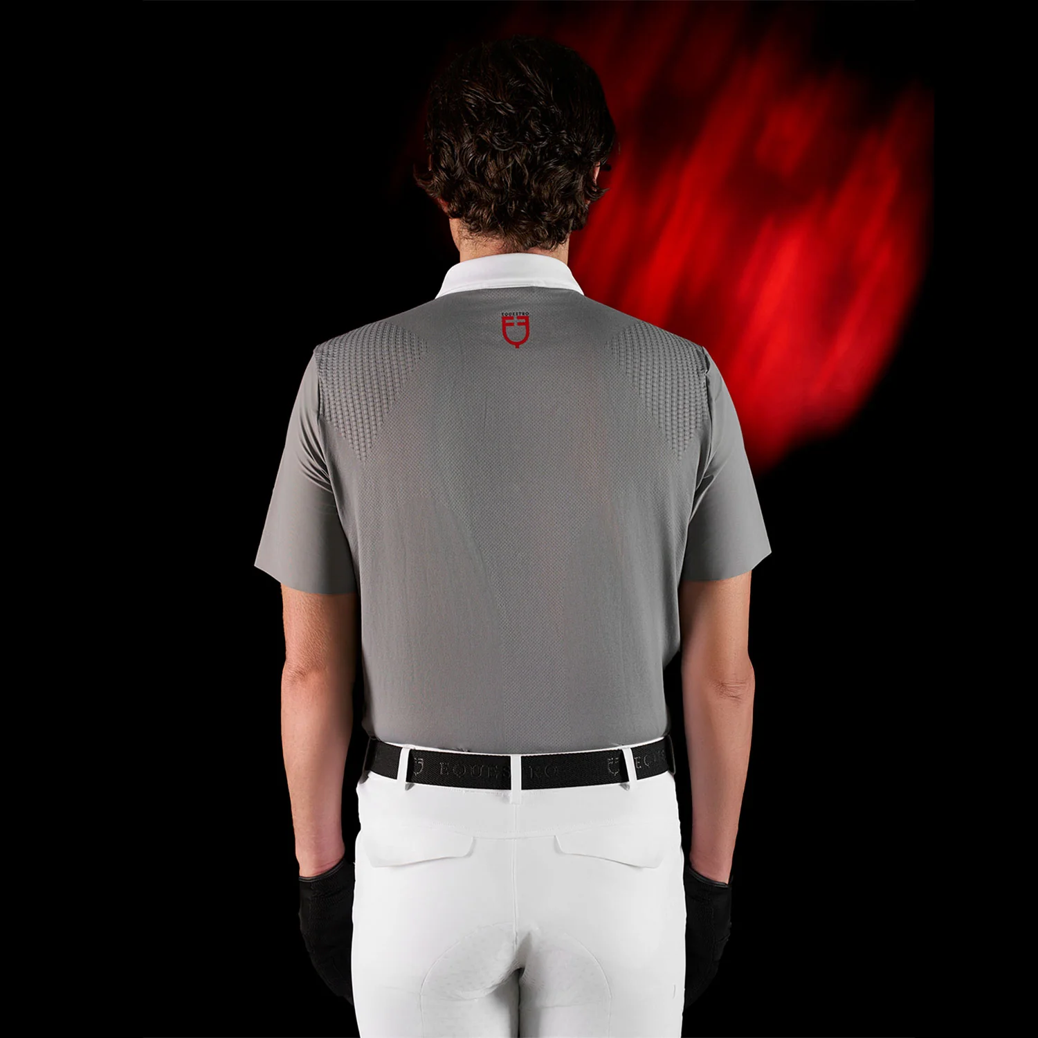 Equestro Equestro Ridertechnology Men's Competition Polo Shirt Short Sleeves And Buttons - Image 2