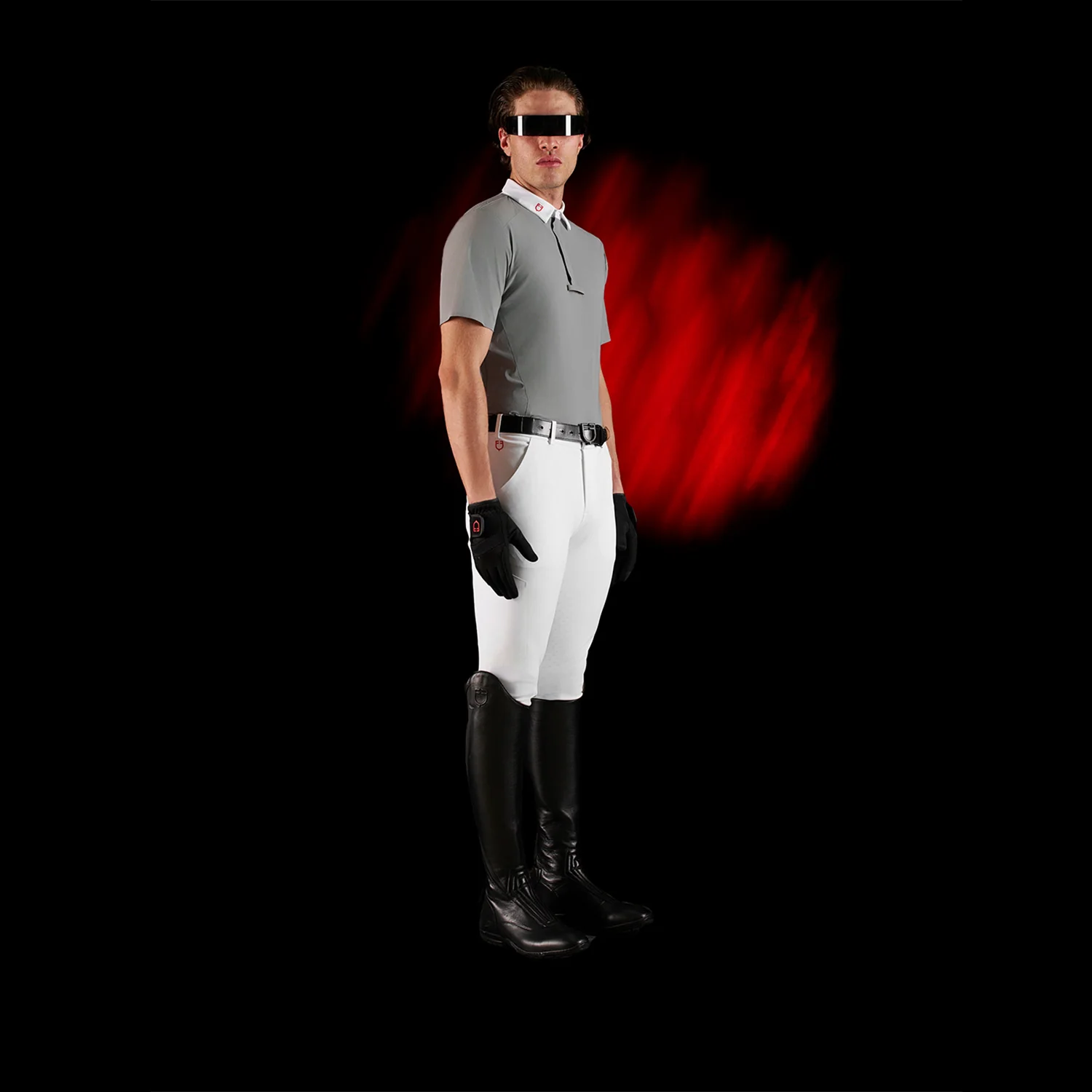 Equestro Equestro Ridertechnology Men's Competition Polo Shirt Short Sleeves And Buttons - Image 8