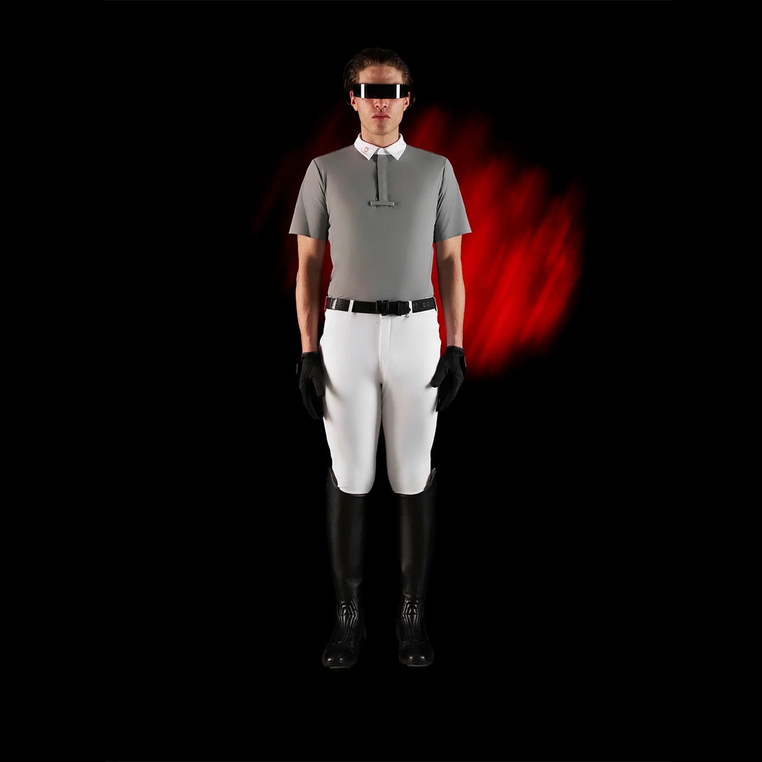 Equestro Equestro Ridertechnology Men's Competition Polo Shirt Short Sleeves And Buttons - Image 9