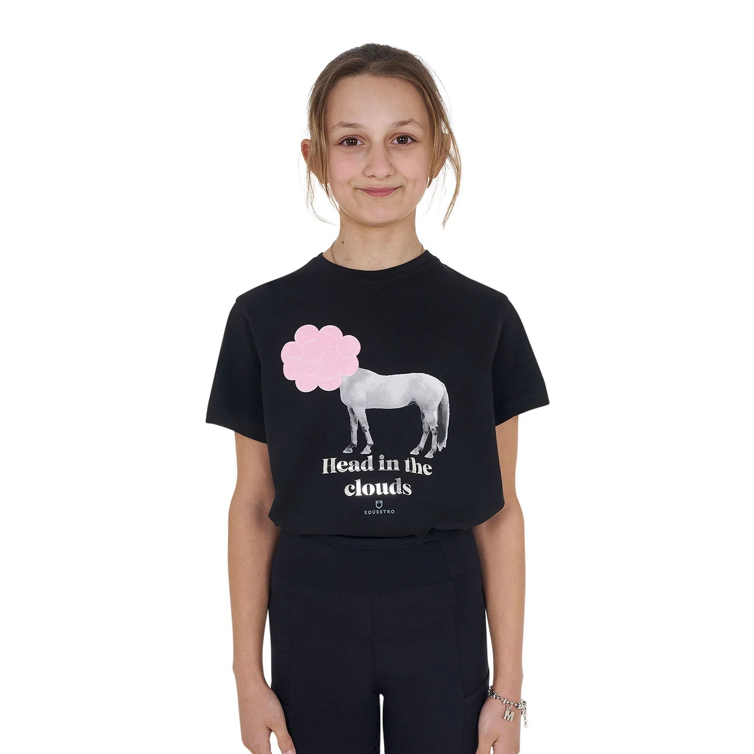 Equestro Girls' Head In The Clouds Cotton T-Shirt