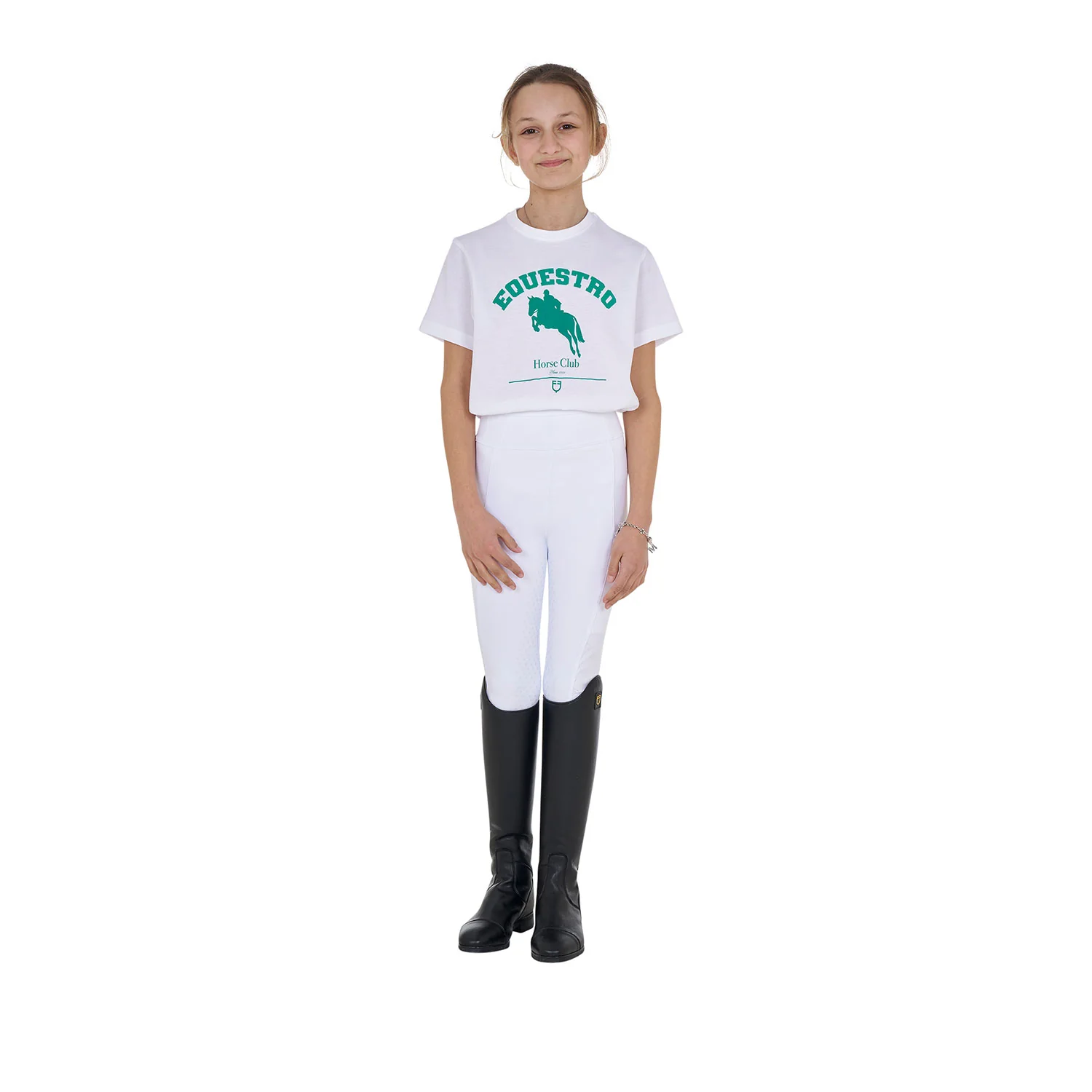 Equestro Girls' Jumping Horse Club Cotton T-Shirt - Image 11