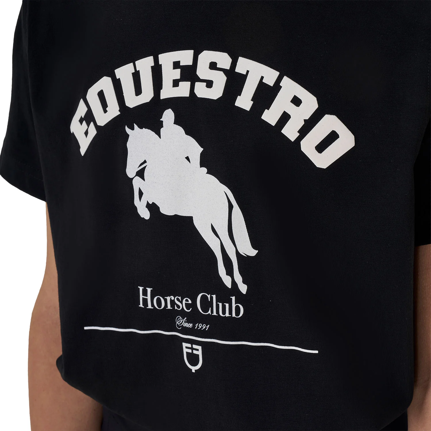 Equestro Girls' Jumping Horse Club Cotton T-Shirt - Image 2
