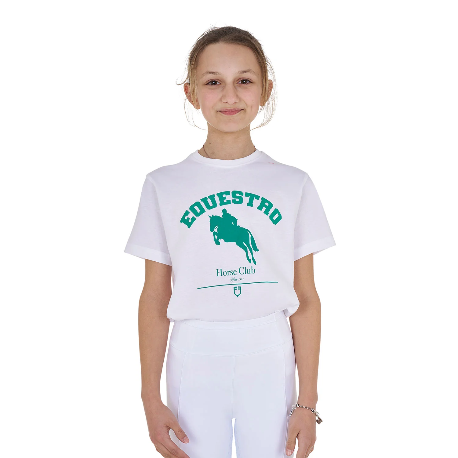 Equestro Girls' Jumping Horse Club Cotton T-Shirt - Image 7