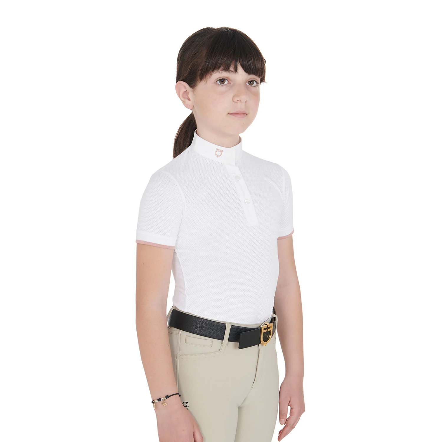 Equestro Girls' Slim Fit Breathable Competition Polo Shirt - Image 3