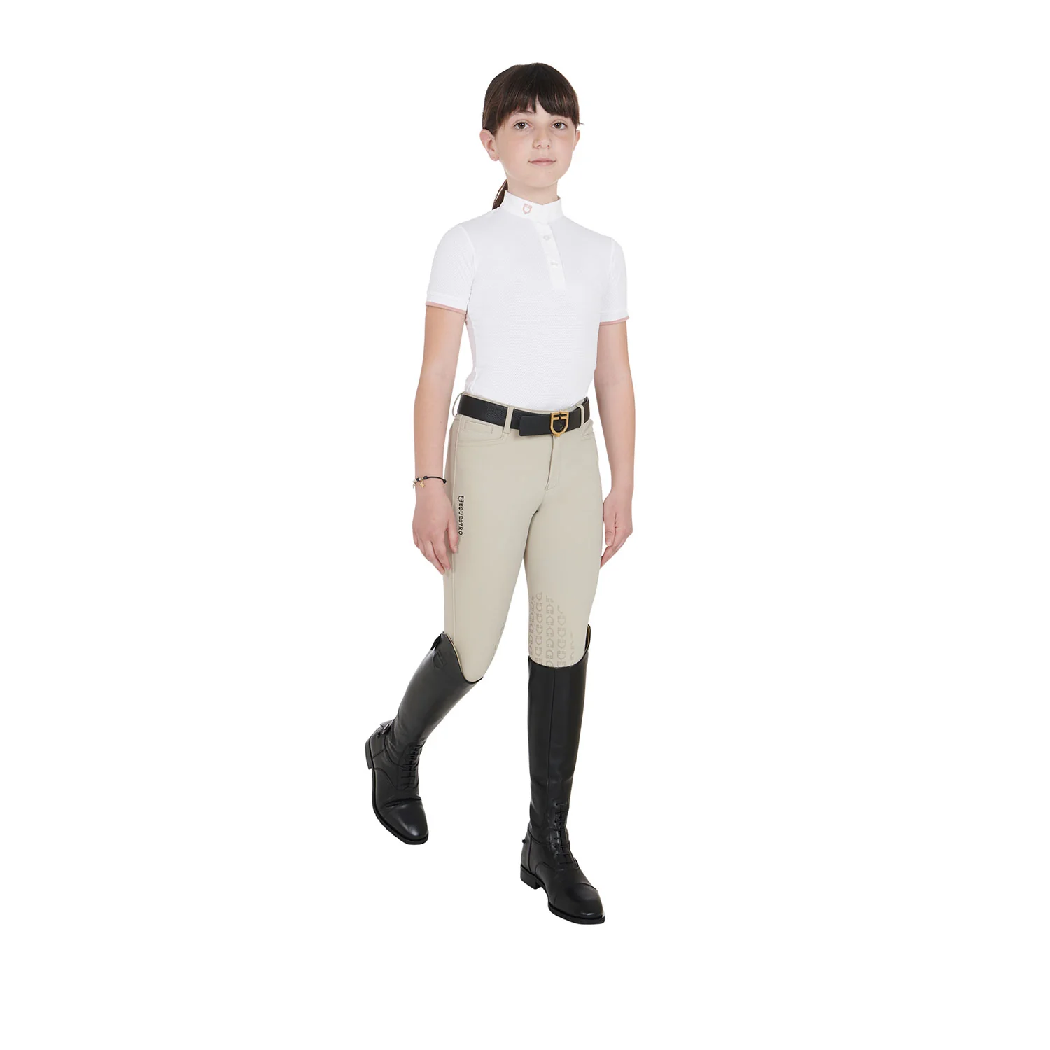 Equestro Girls' Slim Fit Breathable Competition Polo Shirt - Image 6