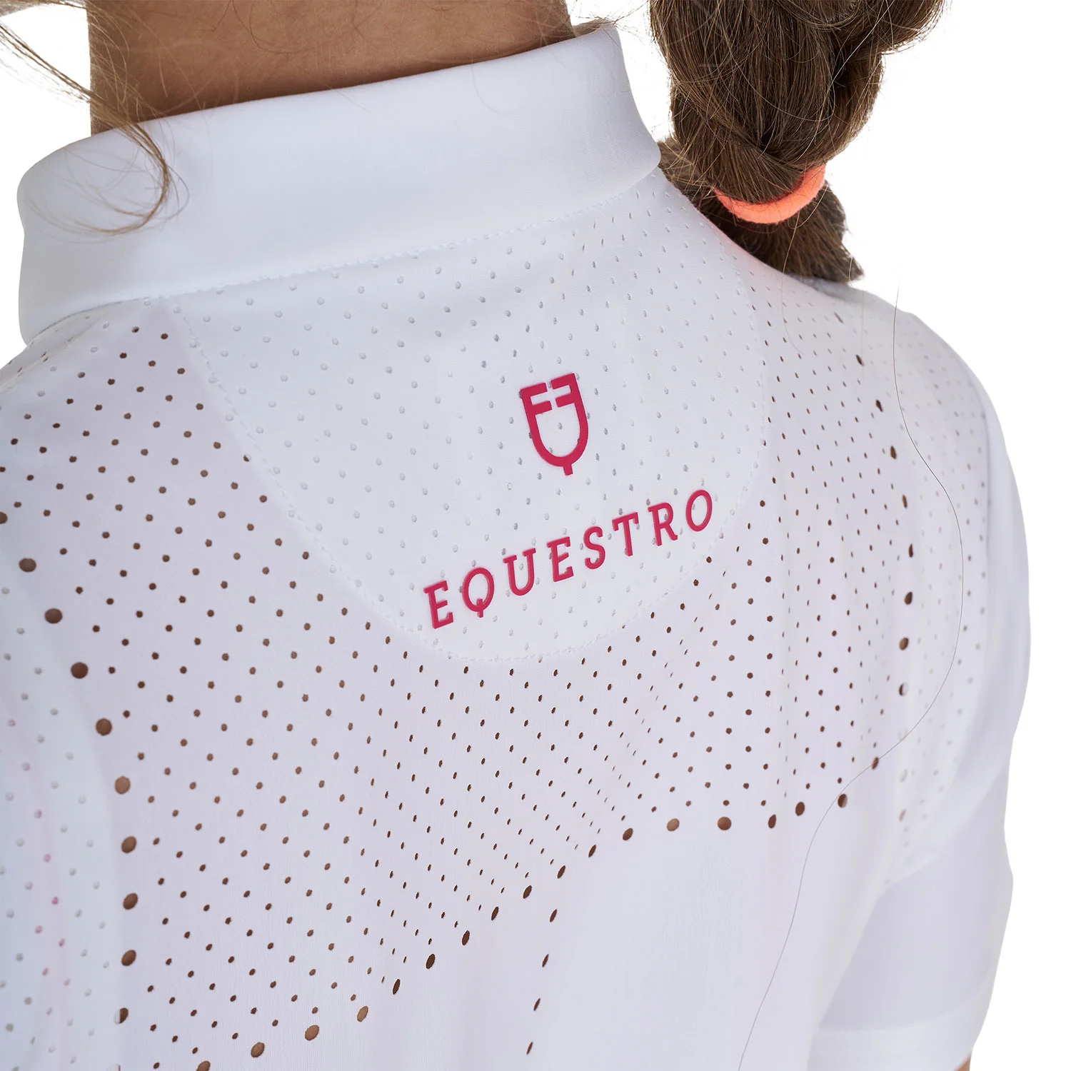 Equestro Girls' Slim Fit Competition Polo Shirt In Perforated Fabric - Image 2