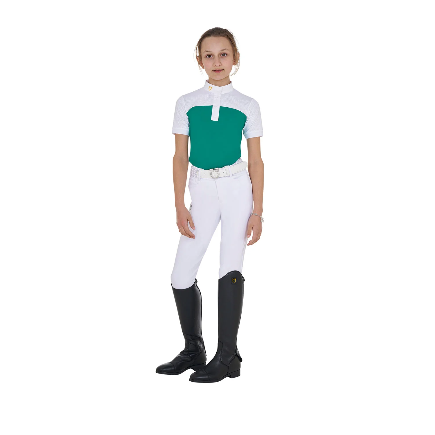Equestro Girls' Slim Fit Competition Polo Shirt With Perforated Fabric - Image 18