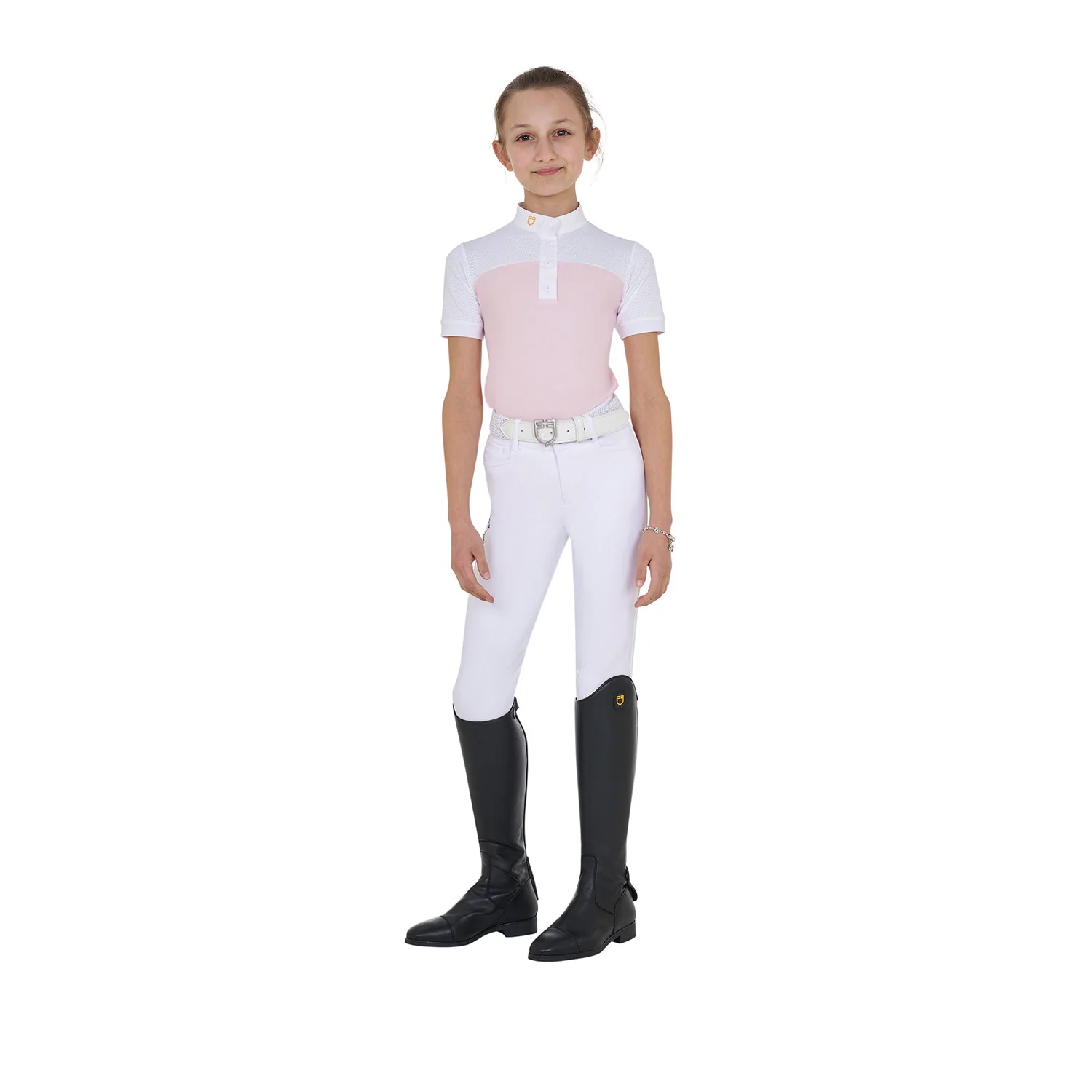 Equestro Girls' Slim Fit Competition Polo Shirt With Perforated Fabric - Image 6