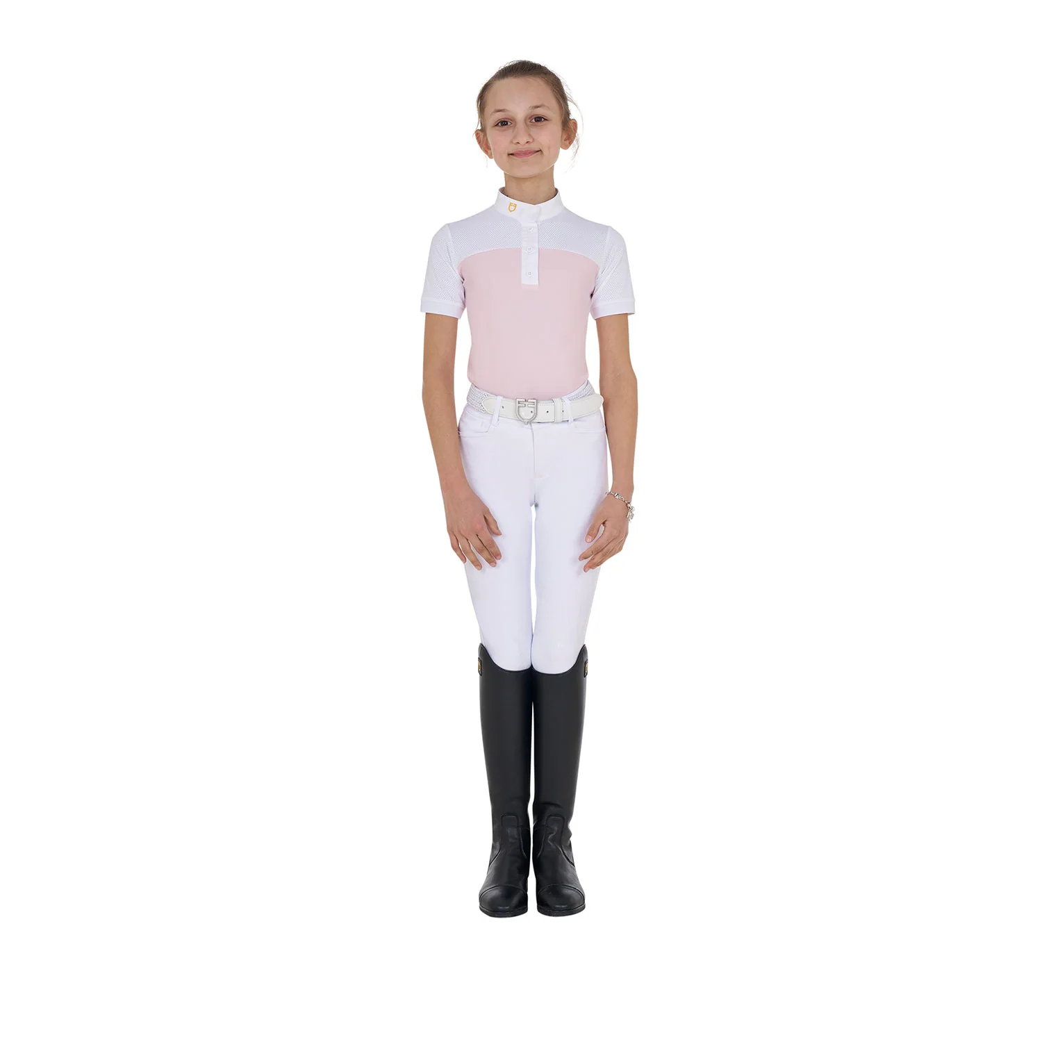 Equestro Girls' Slim Fit Competition Polo Shirt With Perforated Fabric - Image 7