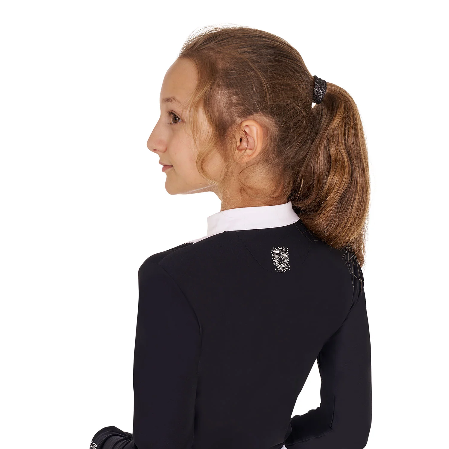Equestro Girls' Slim Fit Competiton Polo Shirt Rhinestones - Image 8