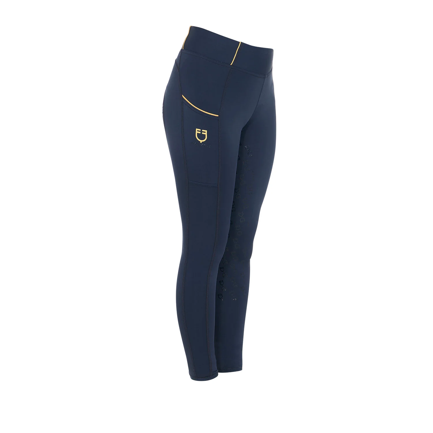 Equestro Girls' Slim Fit Grip Leggings With Logo - Image 109