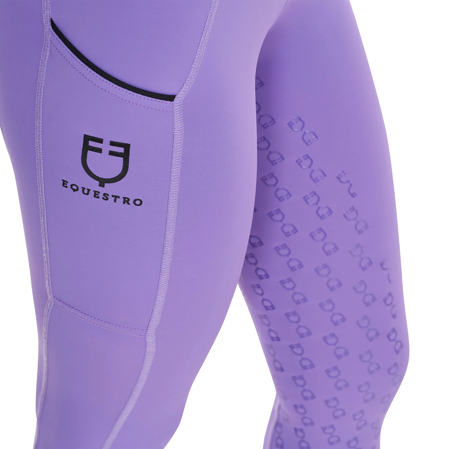 Equestro Girls' Slim Fit Grip Leggings With Logo - Image 53