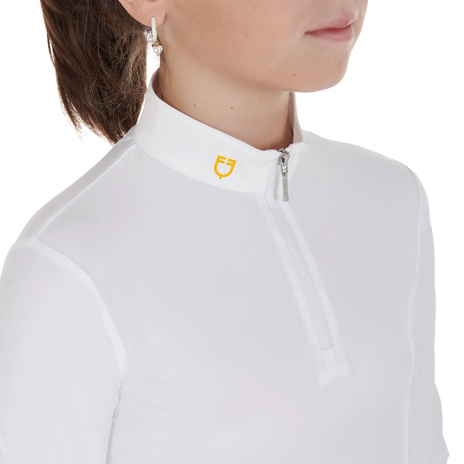 Equestro Girl's Slim Fit Polo Shirt In Technical Fleece Fabric - Image 3