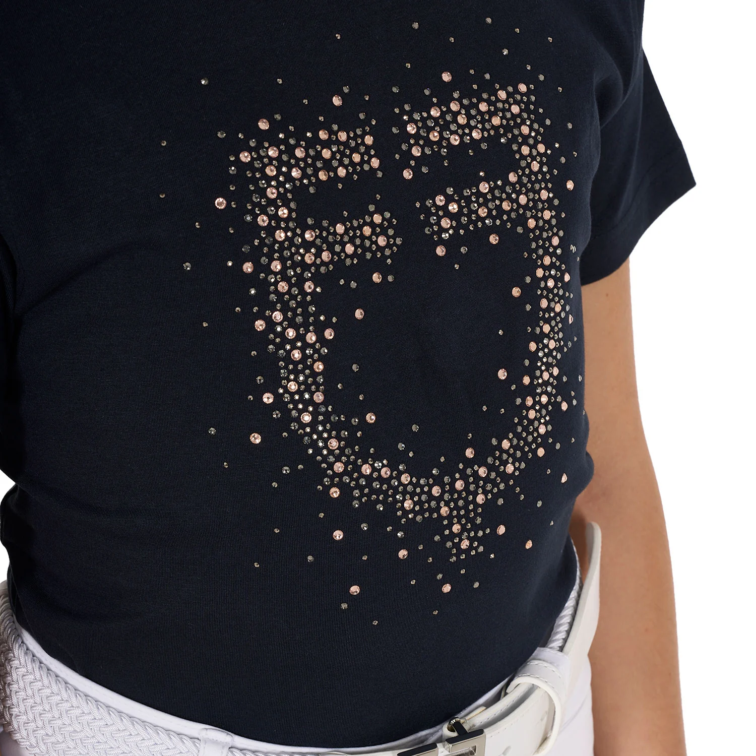 Equestro Girls' Slim Fit T-Shirt Rose Glitter Logo - Image 4