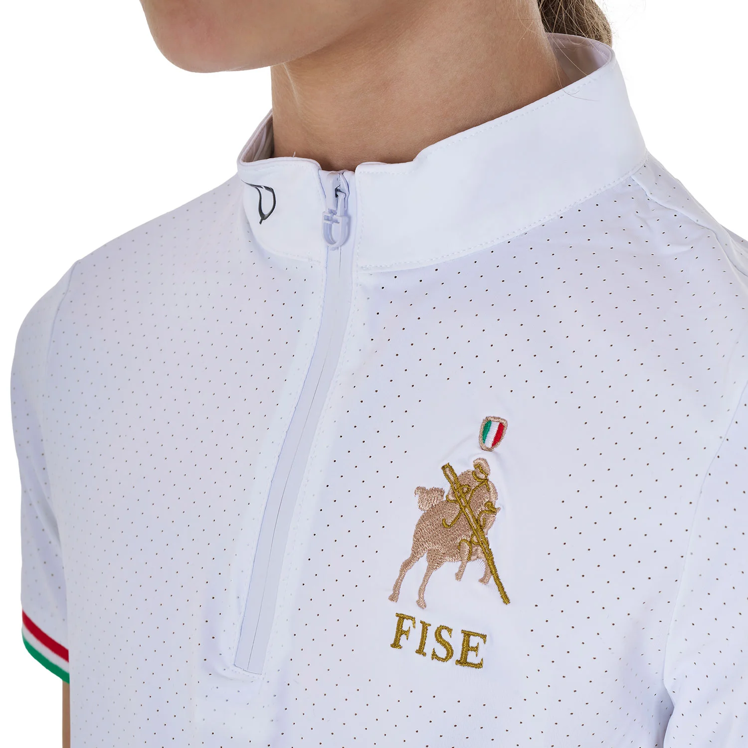 Equestro Girls' Zipped Competition Polo Shirt Equestro X Fise - Image 3