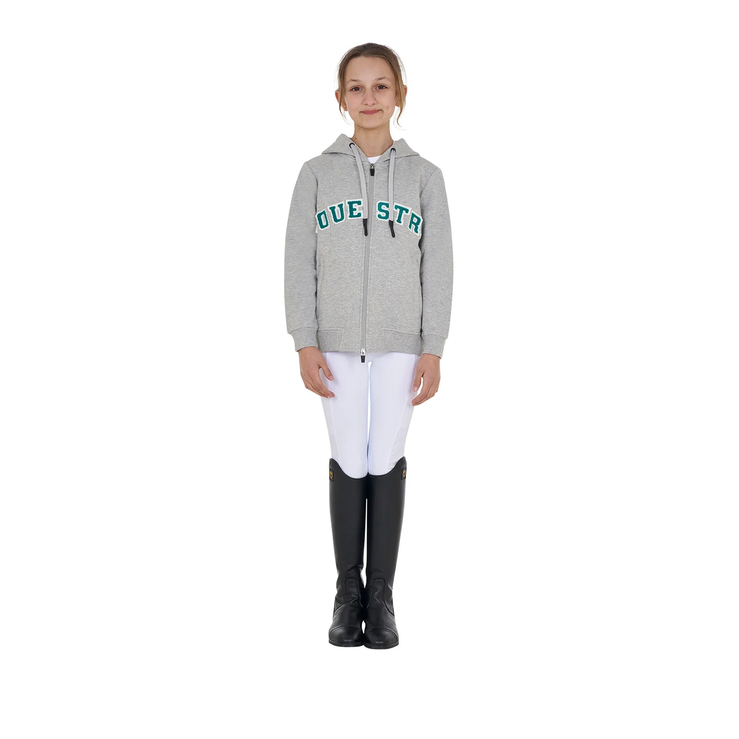 Equestro Kids' Hoodie With Zip And Sponge Lettering - Image 16