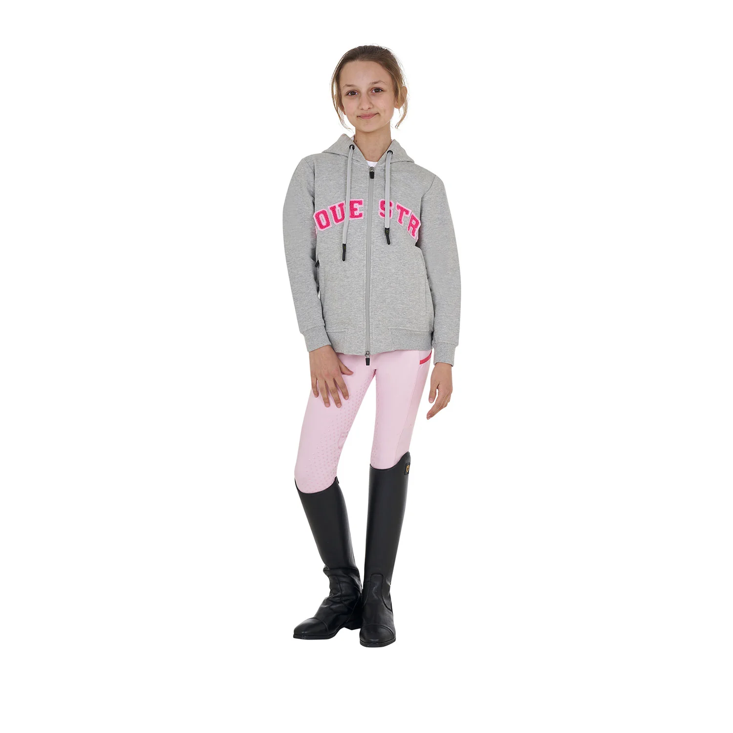 Equestro Kids' Hoodie With Zip And Sponge Lettering - Image 7