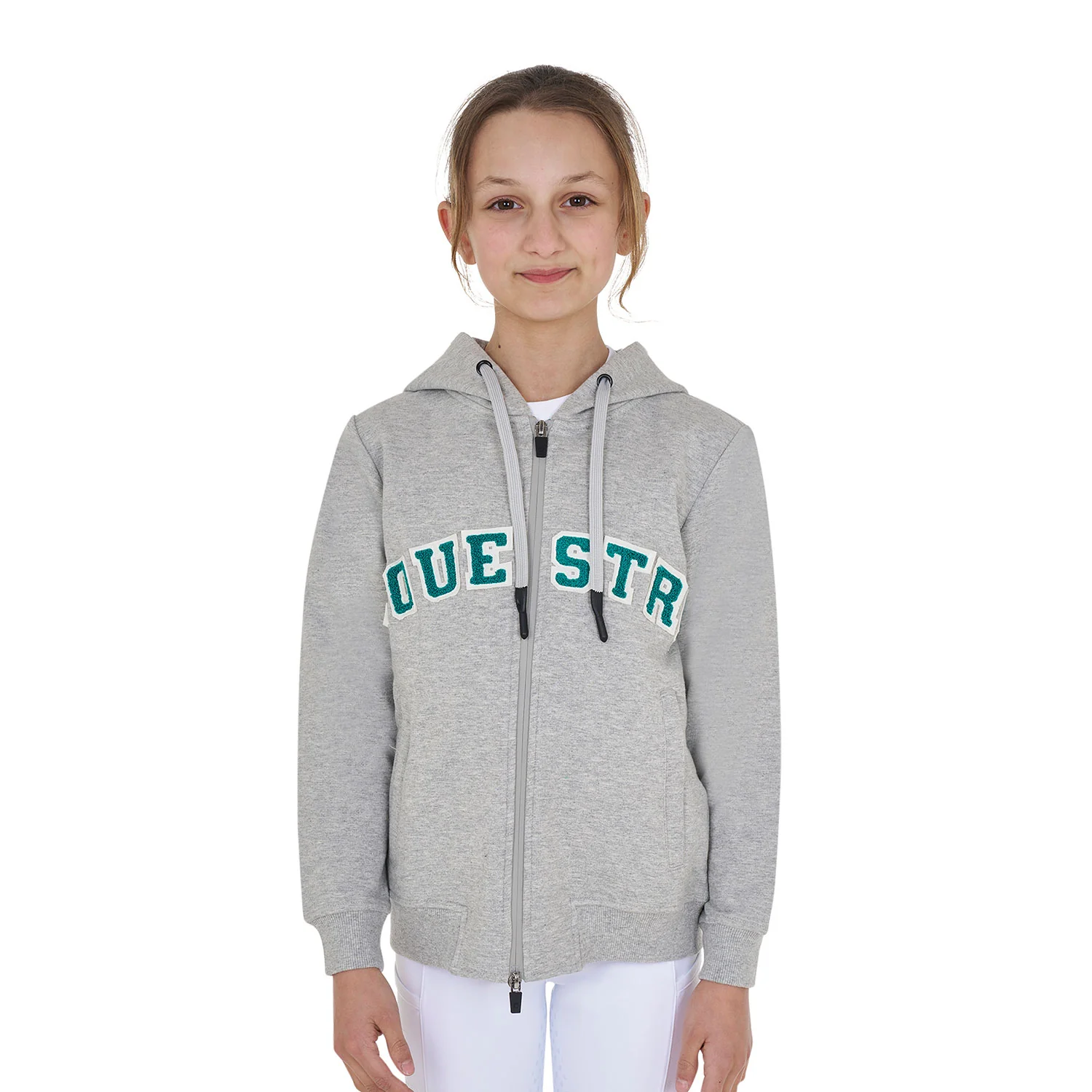 Equestro Kids' Hoodie With Zip And Sponge Lettering - Image 8