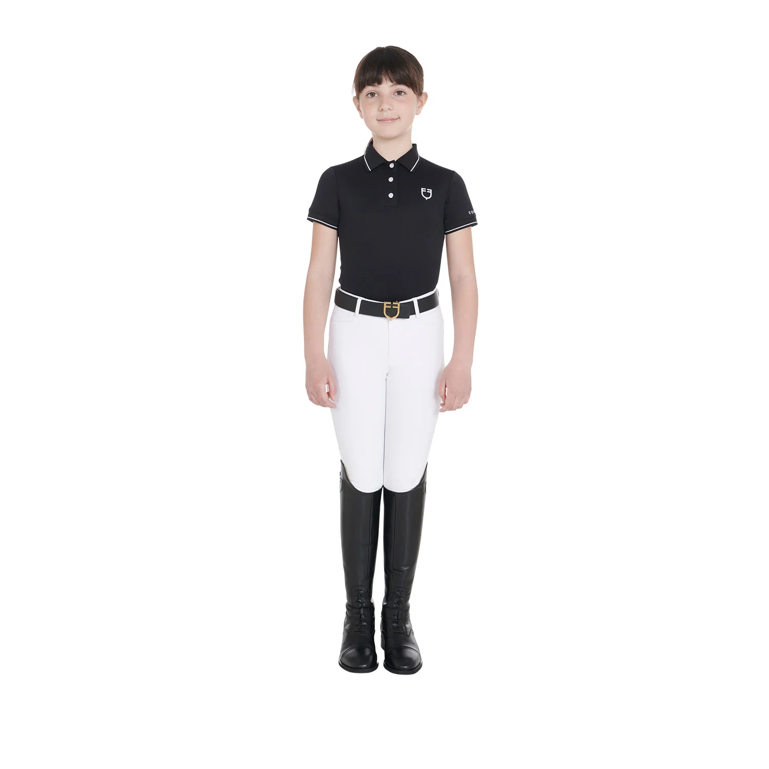 Equestro Kids' Slim Fit Polo Shirt In Antibacterial Technical Fabric - Image 17